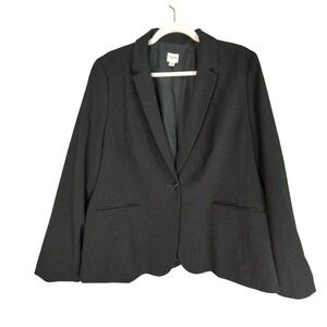 J Crew Blazer Womens Plus‎ 20 Black Lined Washable Office One Button Jacket